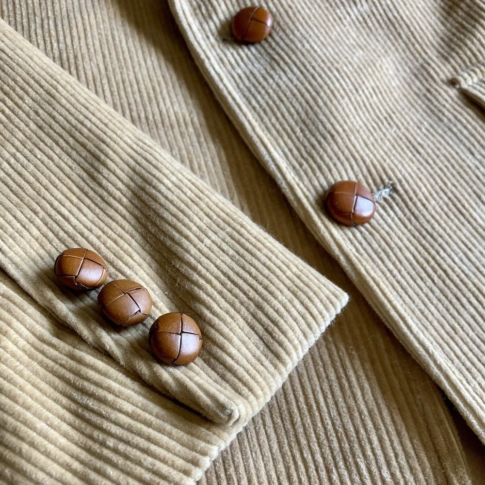 Winston Hill Corduroy Sport Coat Mens 40 Patch Elbow Leather Button Tan Academia